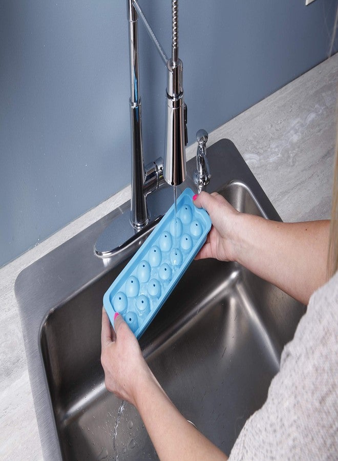 KOLORAE SILICONE 14 BALL ICE TRAY - BLUE - EASY RELEASE FLEXIBLE ICE TRAY WITH REMOVABLE TOP AND SPILL RESISTANT DESIGN - Image 3